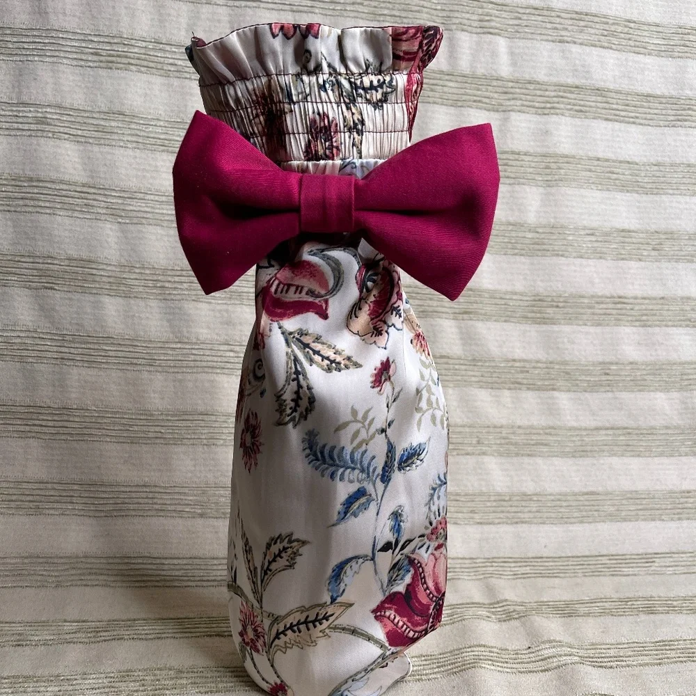 Handcrafted Wine or Liquor Bottle Gift Bag Made From Shirt and Tie